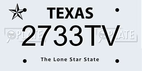 2733TV Texas License Plate