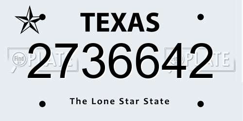 2736642 Texas License Plate