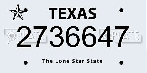 2736647 Texas License Plate
