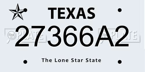 27366A2 Texas License Plate