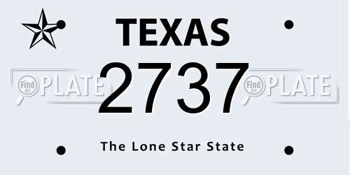 2737 Texas License Plate