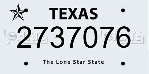 2737076 Texas License Plate