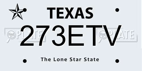 273ETV Texas License Plate