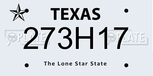 273H17 Texas License Plate