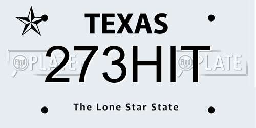 273HIT Texas License Plate