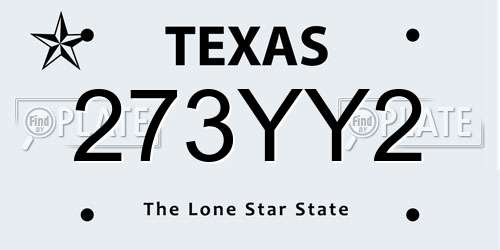 273YY2 Texas License Plate