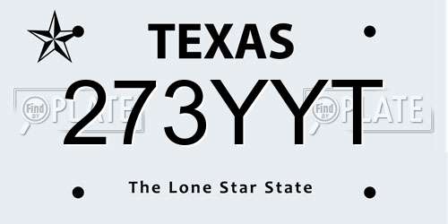 273YYT Texas License Plate