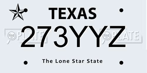 273YYZ Texas License Plate