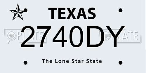 2740DY Texas License Plate