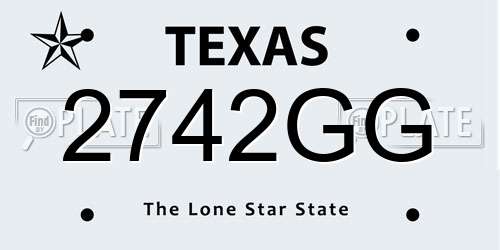 2742GG Texas License Plate