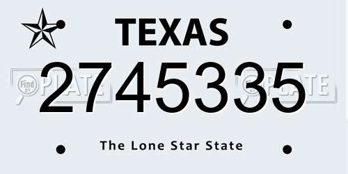 2745335 Texas License Plate