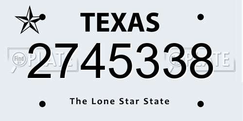 2745338 Texas License Plate