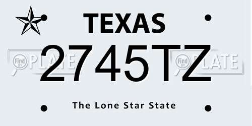 2745TZ Texas License Plate