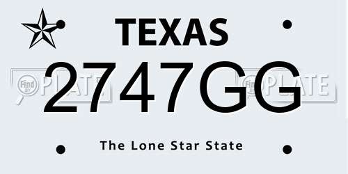 2747GG Texas License Plate