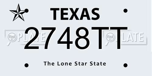 2748TT Texas License Plate