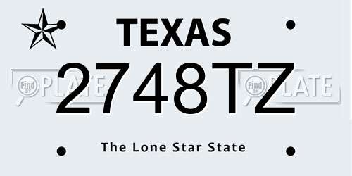 2748TZ Texas License Plate