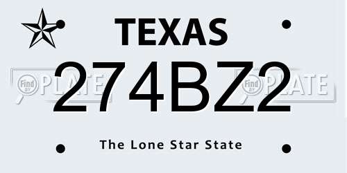274BZ2 Texas License Plate