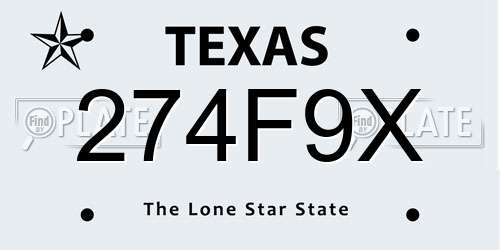 274F9X Texas License Plate