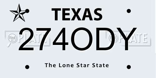 274ODY Texas License Plate