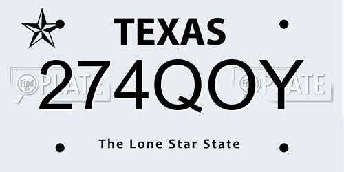 274QOY Texas License Plate