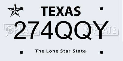 274QQY Texas License Plate