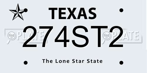 274ST2 Texas License Plate
