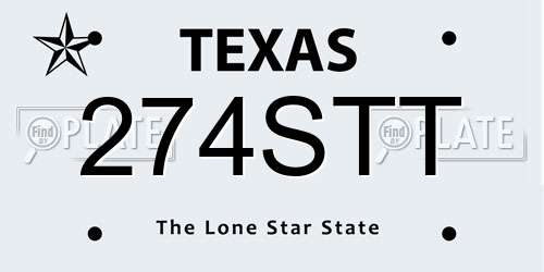 274STT Texas License Plate
