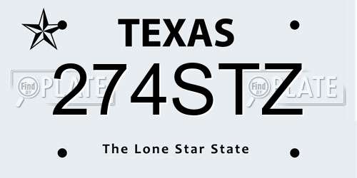 274STZ Texas License Plate