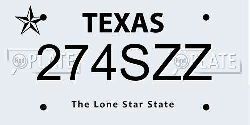 274SZZ Texas License Plate
