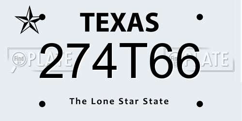 274T66 Texas License Plate