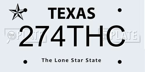 274THC Texas License Plate
