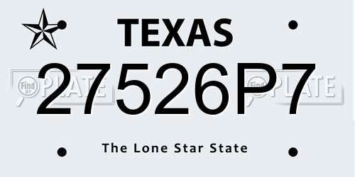27526P7 Texas License Plate