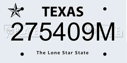 275409M Texas License Plate