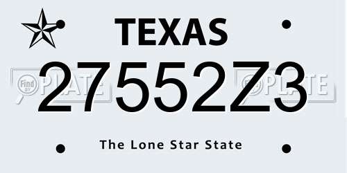 27552Z3 Texas License Plate