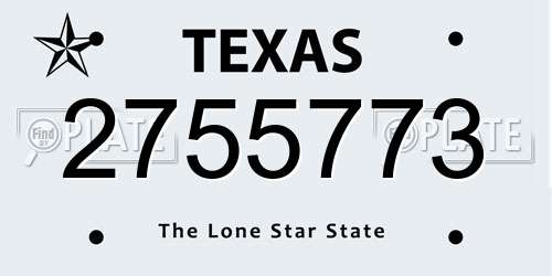 2755773 Texas License Plate