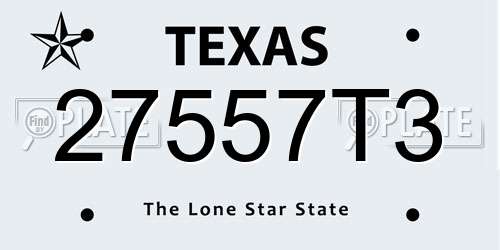 27557T3 Texas License Plate