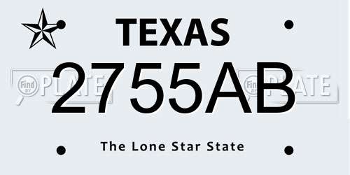 2755AB Texas License Plate