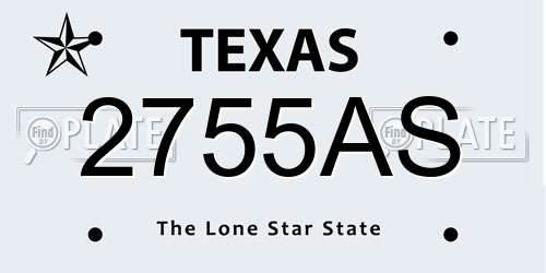 2755AS Texas License Plate