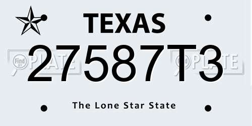 27587T3 Texas License Plate