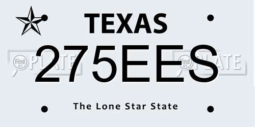 275EES Texas License Plate