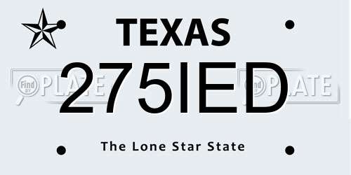 275IED Texas License Plate