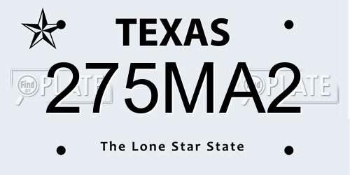 275MA2 Texas License Plate