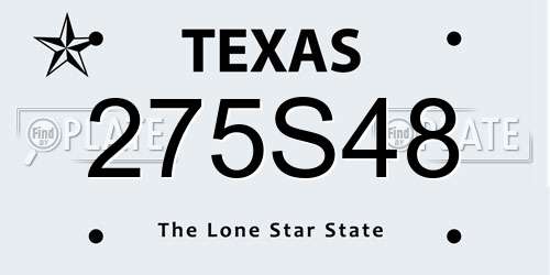 275S48 Texas License Plate