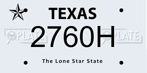 2760H Texas License Plate
