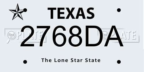 2768DA Texas License Plate