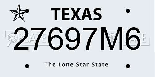 27697M6 Texas License Plate