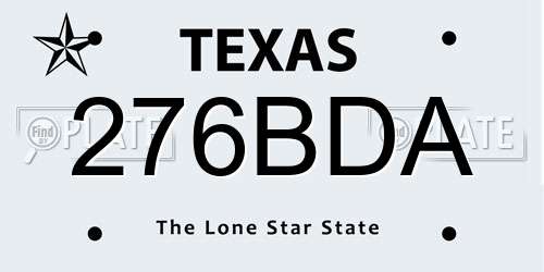 276BDA Texas License Plate