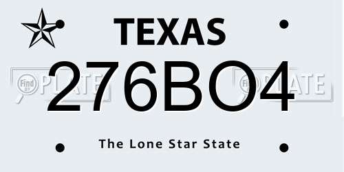 276BO4 Texas License Plate