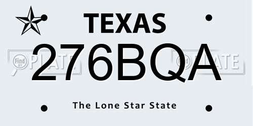 276BQA Texas License Plate