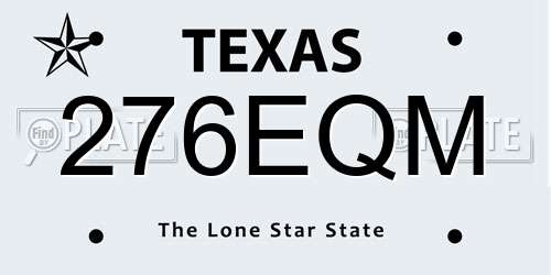 276EQM Texas License Plate